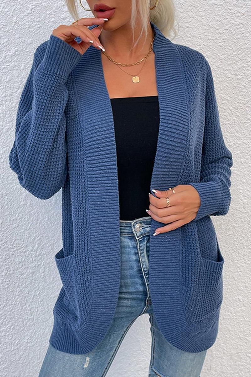 OPEN FRONT SIMPLE BASIC LIGHT CARDIGAN - Doublju