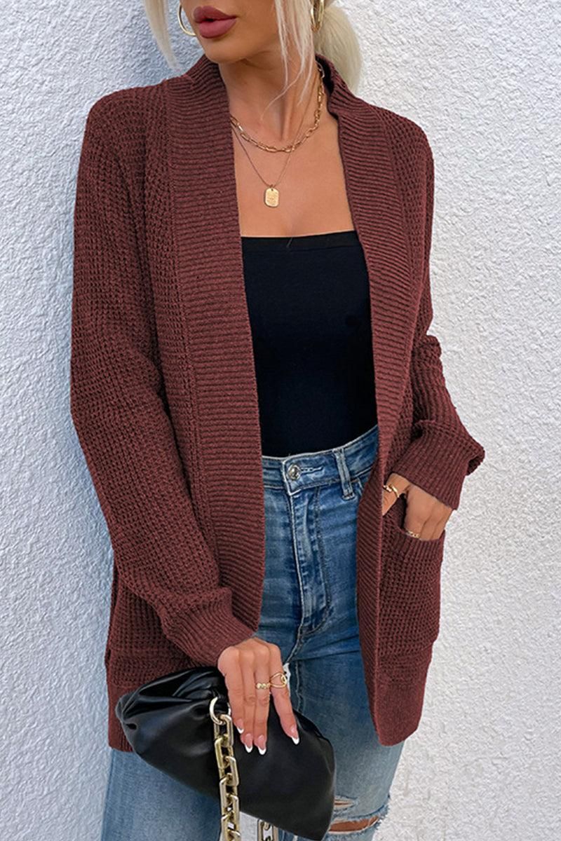 OPEN FRONT SIMPLE BASIC LIGHT CARDIGAN - Doublju