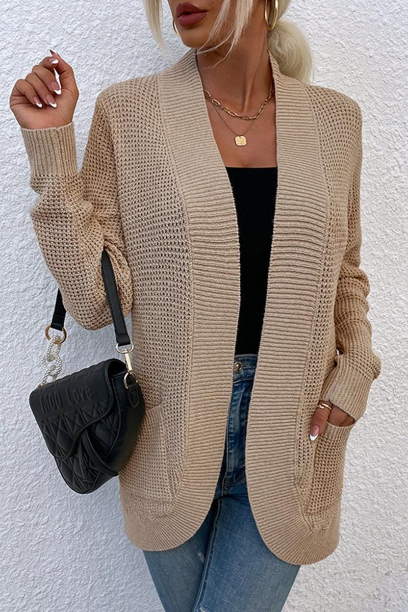OPEN FRONT SIMPLE BASIC LIGHT CARDIGAN - Doublju