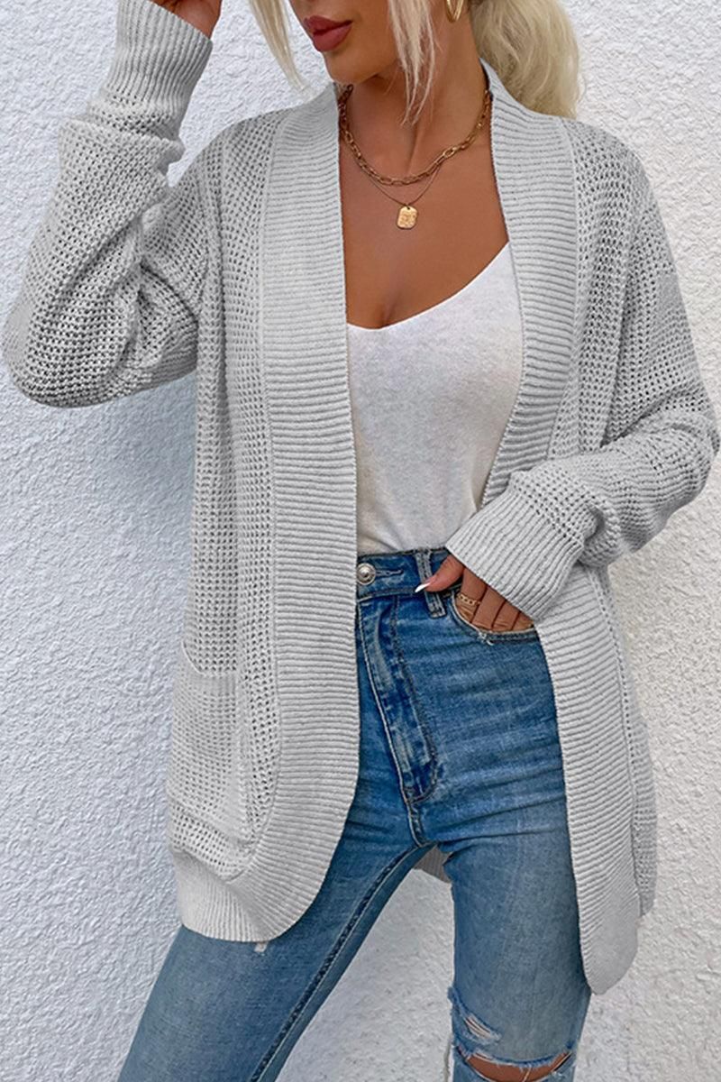 OPEN FRONT SIMPLE BASIC LIGHT CARDIGAN - Doublju