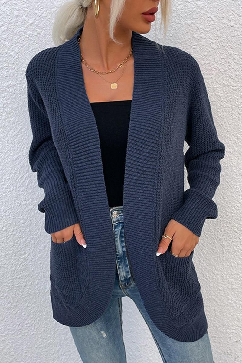 OPEN FRONT SIMPLE BASIC LIGHT CARDIGAN - Doublju