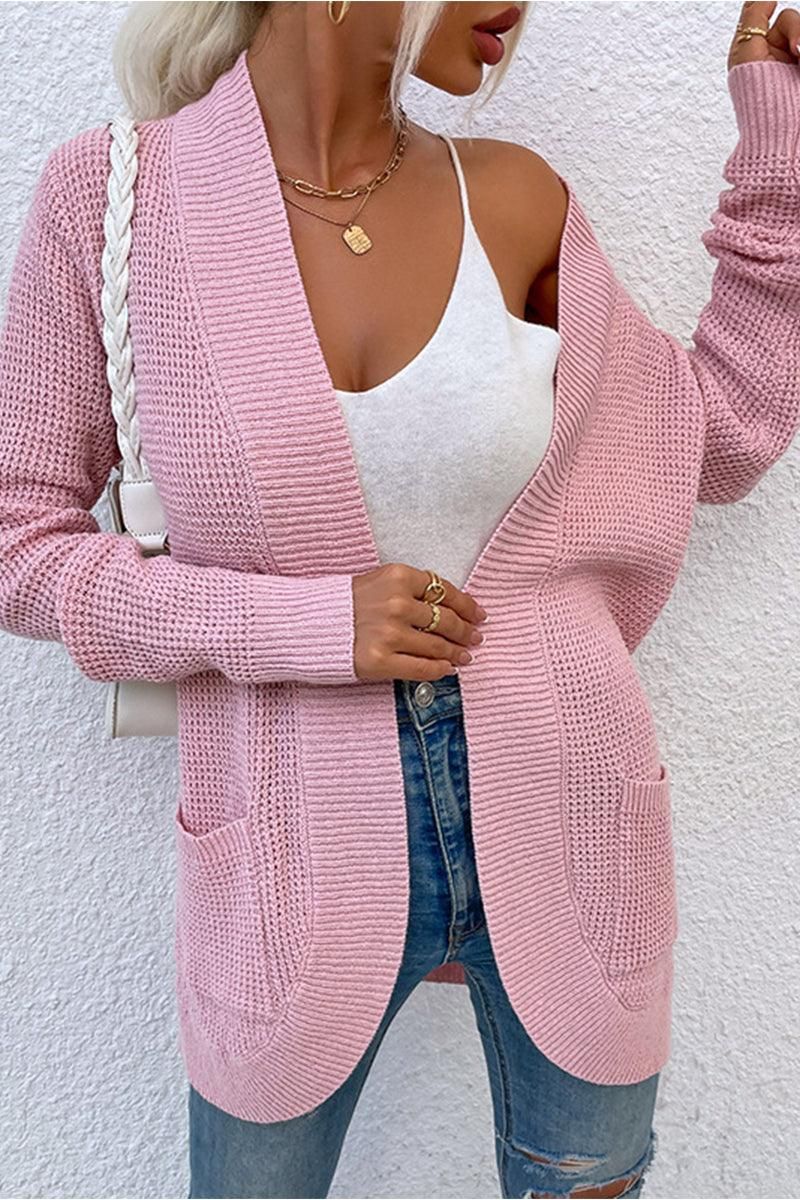 OPEN FRONT SIMPLE BASIC LIGHT CARDIGAN - Doublju