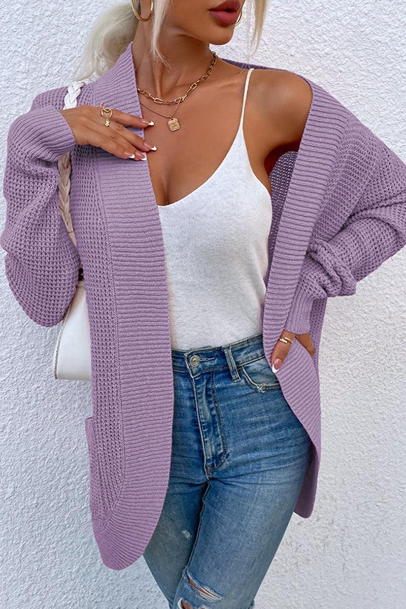 OPEN FRONT SIMPLE BASIC LIGHT CARDIGAN - Doublju