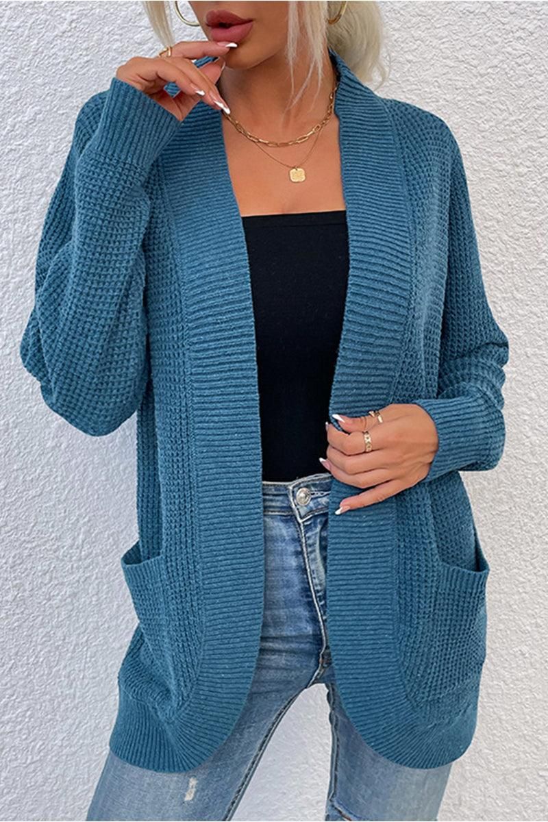 OPEN FRONT SIMPLE BASIC LIGHT CARDIGAN - Doublju