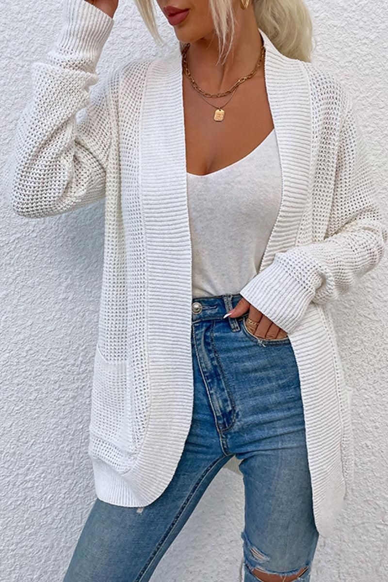 OPEN FRONT SIMPLE BASIC LIGHT CARDIGAN - Doublju