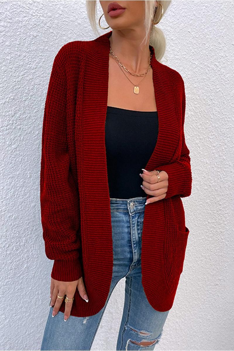 OPEN FRONT SIMPLE BASIC LIGHT CARDIGAN - Doublju