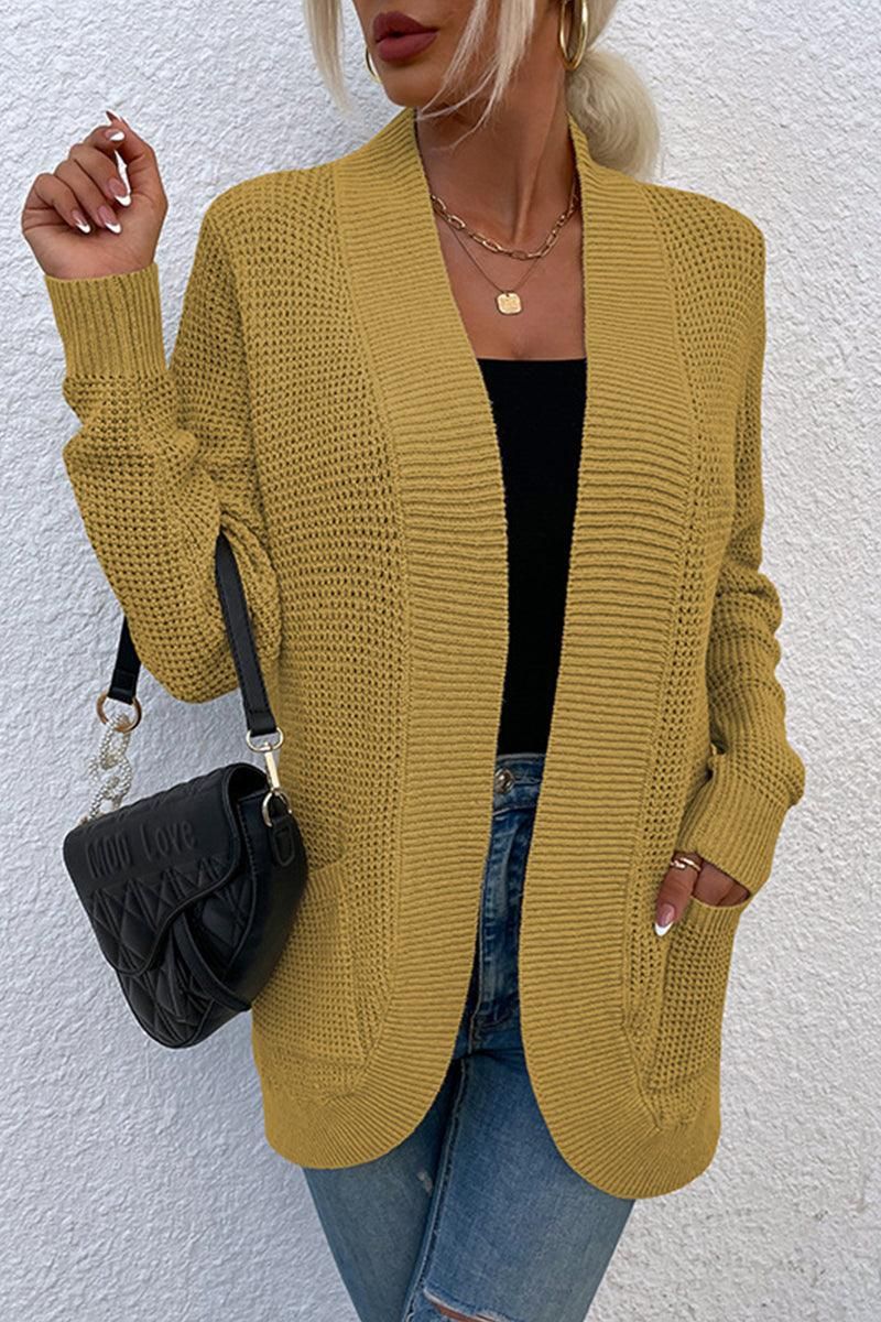 OPEN FRONT SIMPLE BASIC LIGHT CARDIGAN - Doublju