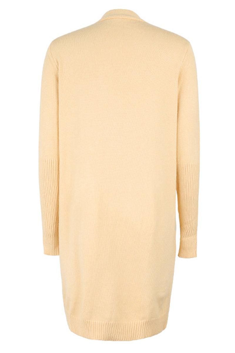 OPEN FRONT SIDE POCKETS BASIC CARDIGAN - Doublju
