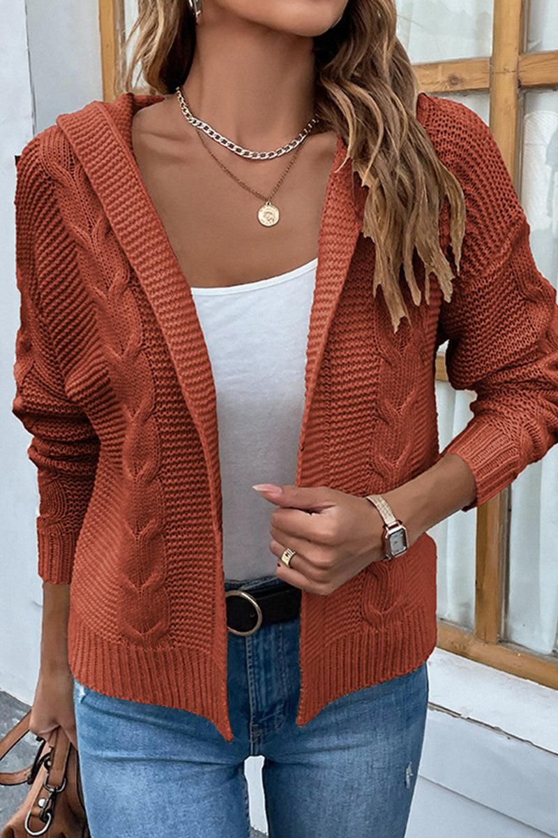 WOMENS KNITTED OPEN FRONT CARDIGAN - Doublju