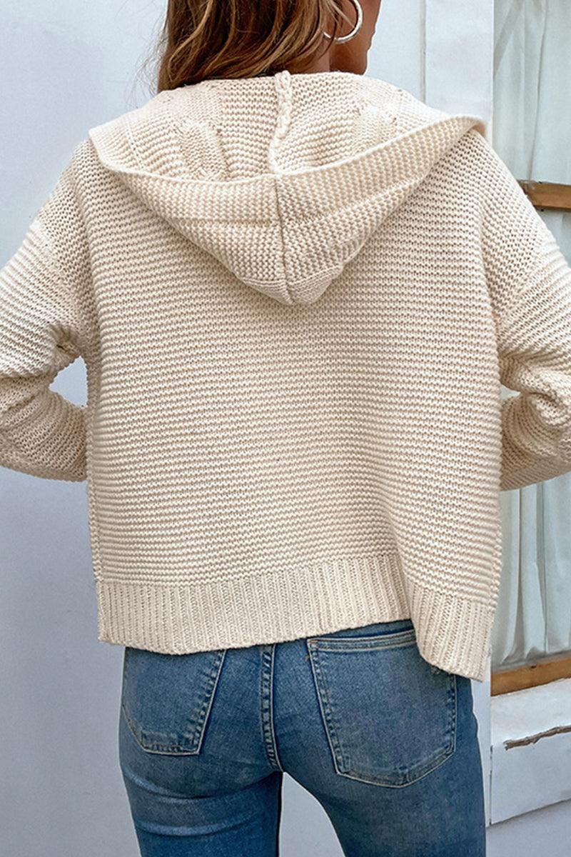 WOMENS KNITTED OPEN FRONT CARDIGAN - Doublju