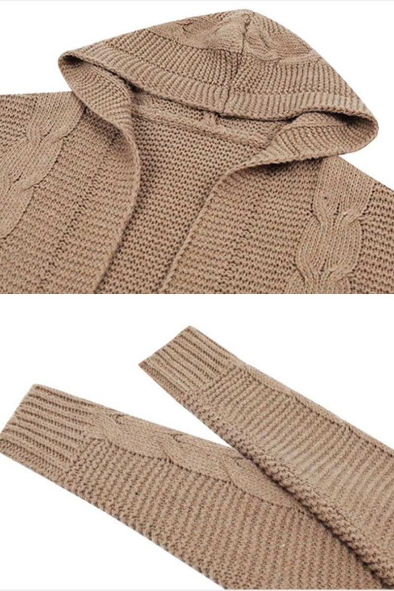 WOMENS KNITTED OPEN FRONT CARDIGAN - Doublju