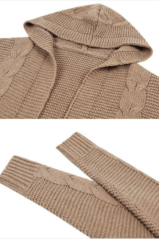 WOMENS KNITTED OPEN FRONT CARDIGAN - Doublju