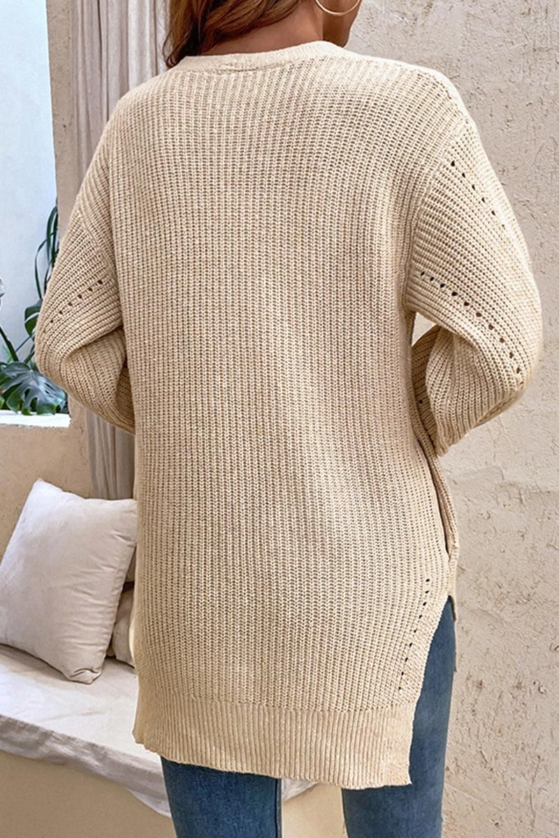 WOMENS KNIT BUTTON DOWN CARDIGAN - Doublju