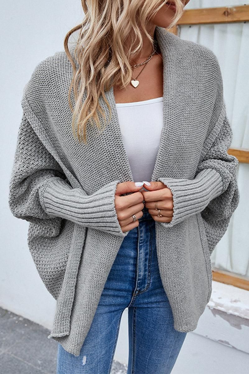 WOMENS OPEN FRONT SHAWL CARDIGAN - Doublju