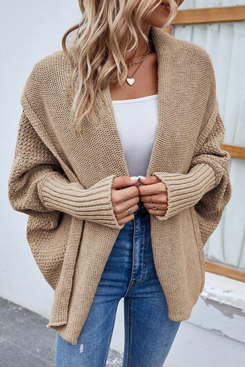 WOMENS OPEN FRONT SHAWL CARDIGAN - Doublju