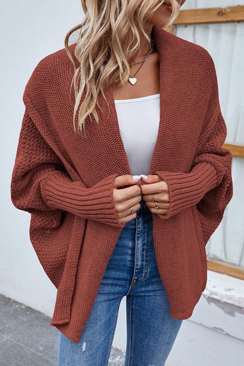 WOMENS OPEN FRONT SHAWL CARDIGAN - Doublju