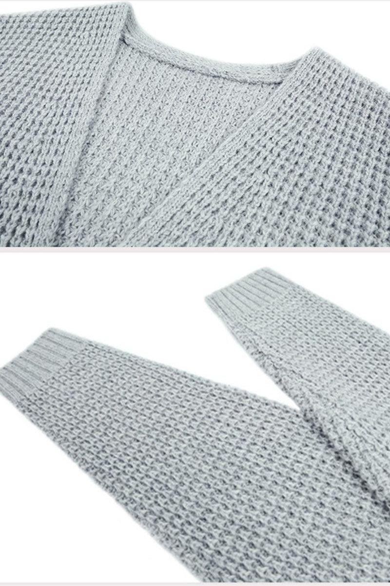 WOMENS KNITTED OPEN FRONT CARDIGAN - Doublju