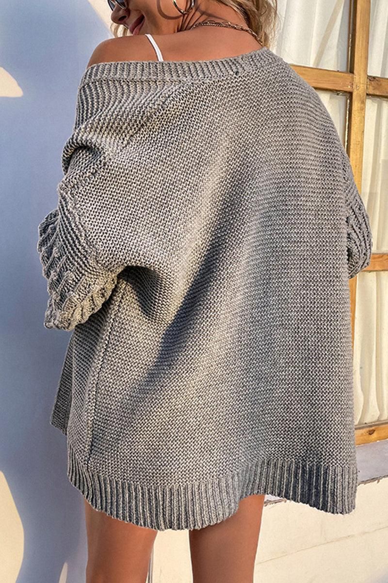 WOMENS OPEN FRONT LOOSE SLEEVE CARDIGAN - Doublju