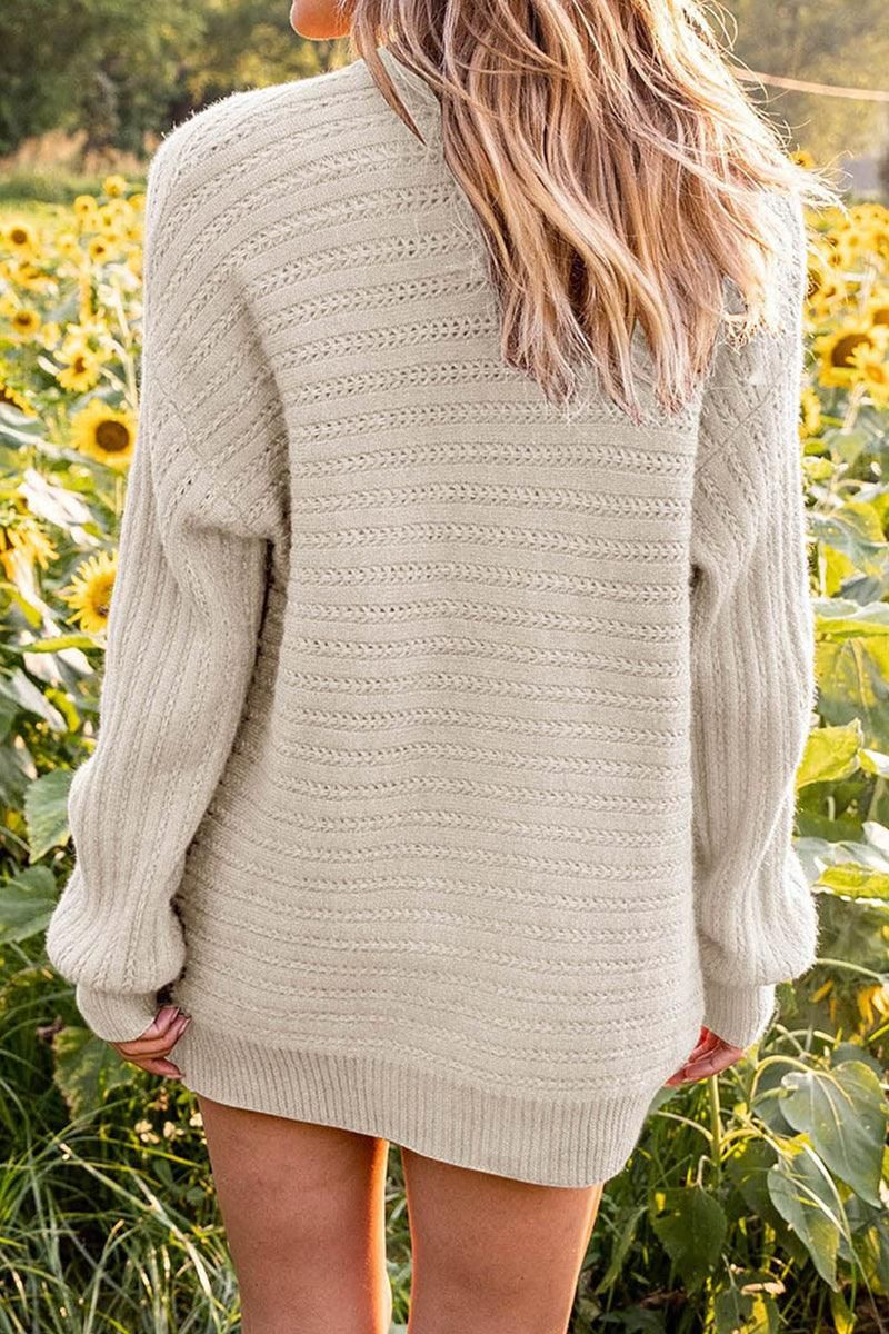 WOMENS KNITTED OPEN FRONT CARDIGAN - Doublju