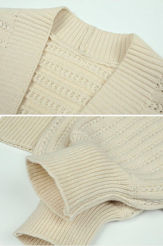 WOMENS KNITTED OPEN FRONT CARDIGAN - Doublju