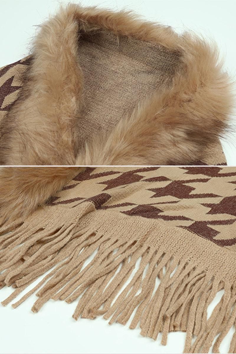 WOMENS OPEN FRONT FUR SHAWL JACKET - Doublju