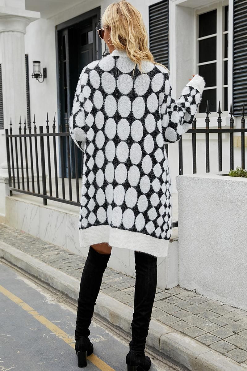 WOMENS PATTERNED OPEN FRONT CARDIGAN - Doublju