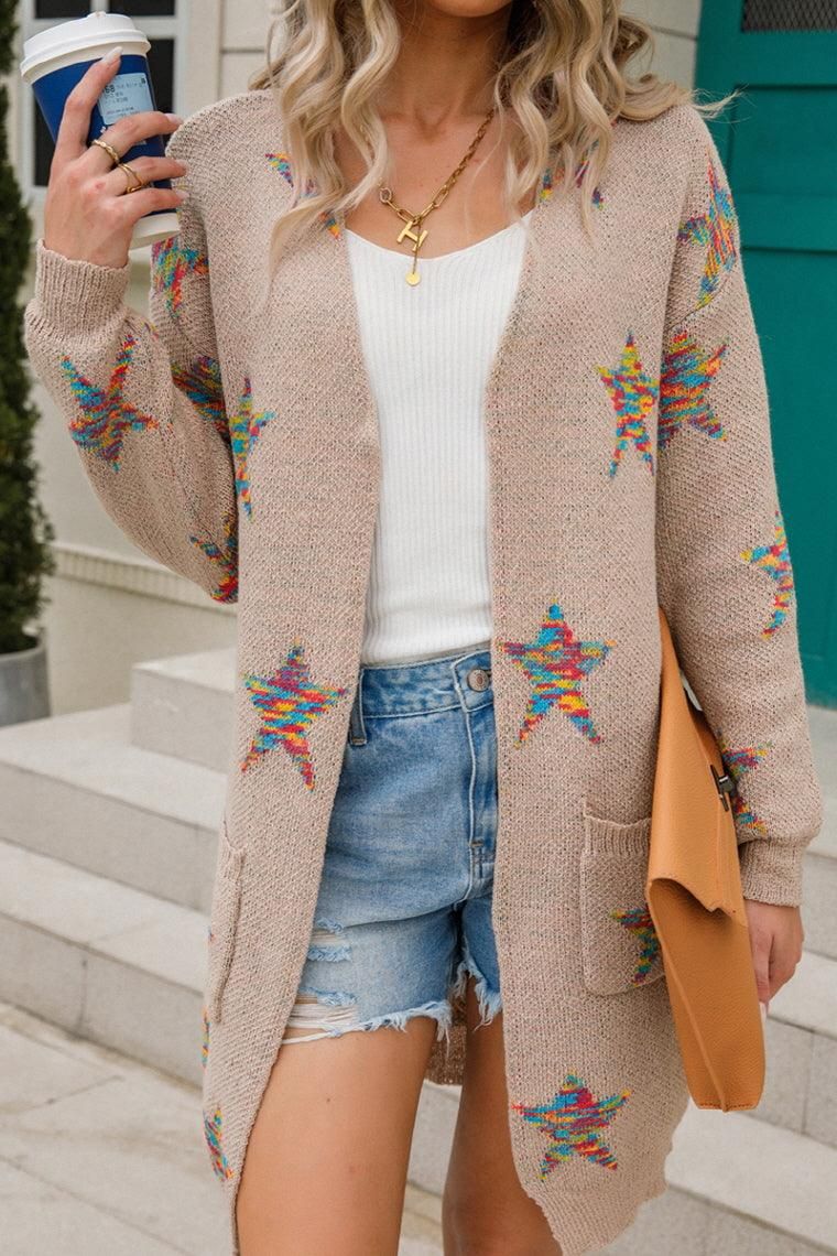 WOMENS OPEN FRONT KNITTED CARDIGAN - Doublju