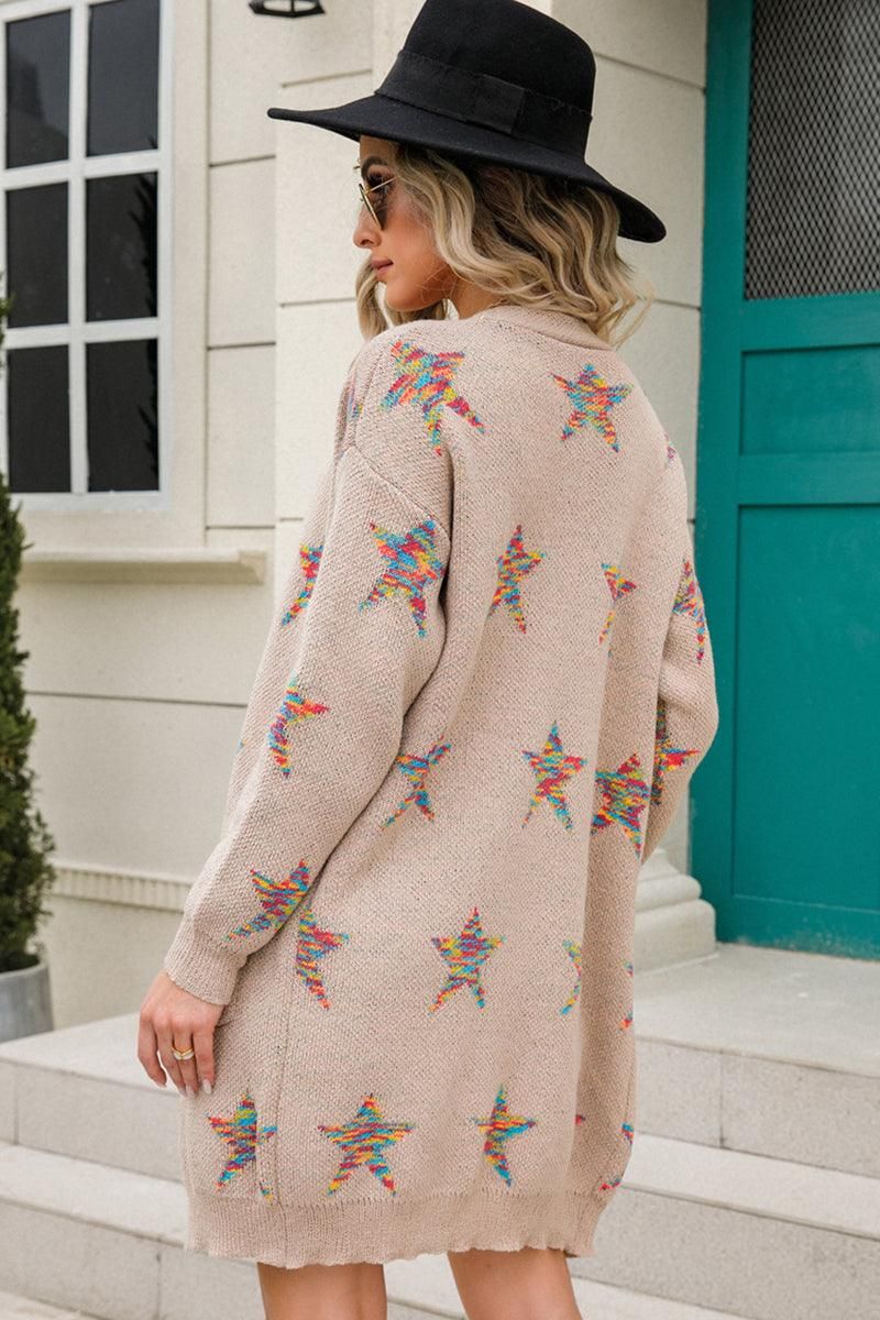 WOMENS OPEN FRONT KNITTED CARDIGAN - Doublju