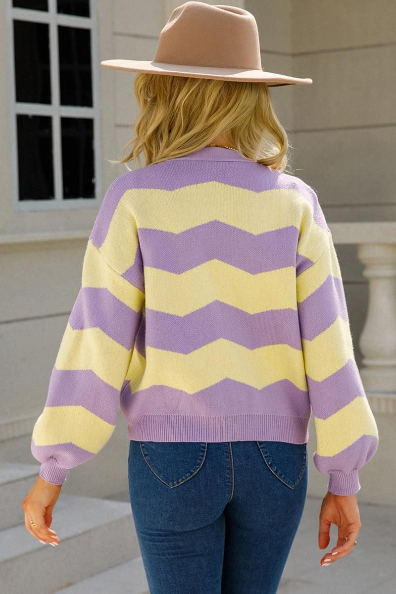 WOMENS BUTTON DOWN KNITTED CARDIGAN - Doublju