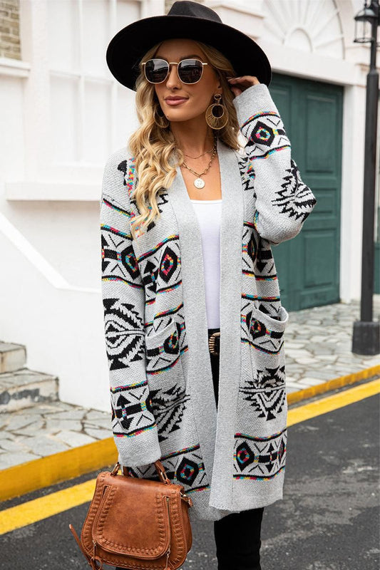 WOMENS OPEN FRONT KNITTED CARDIGAN - Doublju