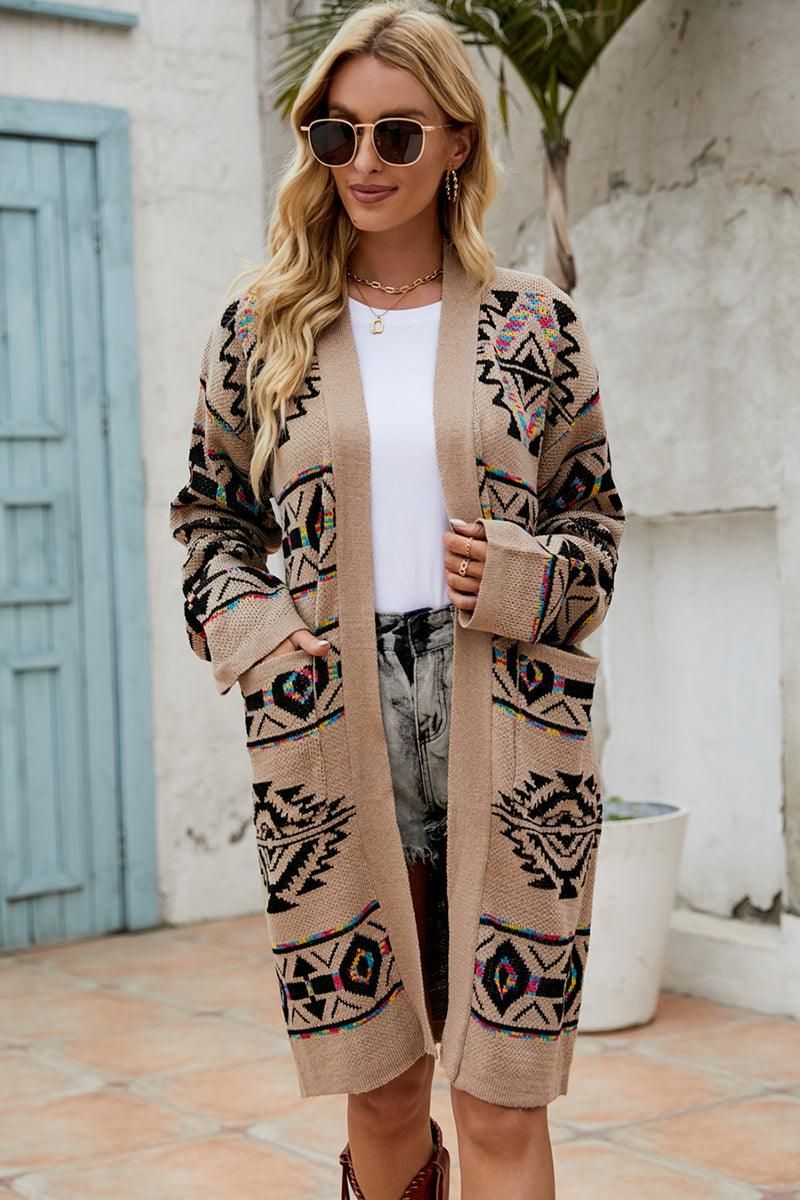 WOMENS OPEN FRONT KNITTED CARDIGAN - Doublju