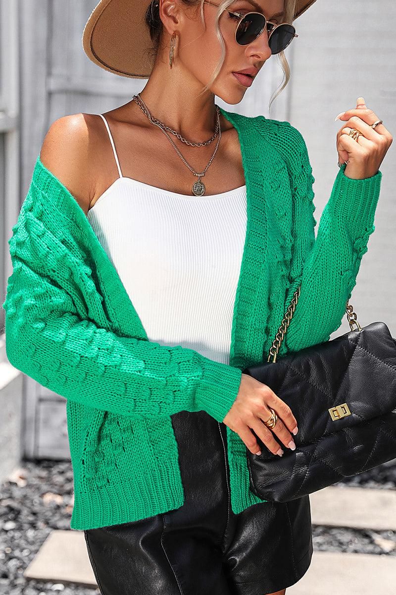 WOMEN OPEN FRONT SHORT CARDIGAN - Doublju