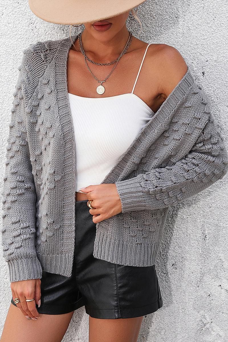 WOMEN OPEN FRONT SHORT CARDIGAN - Doublju