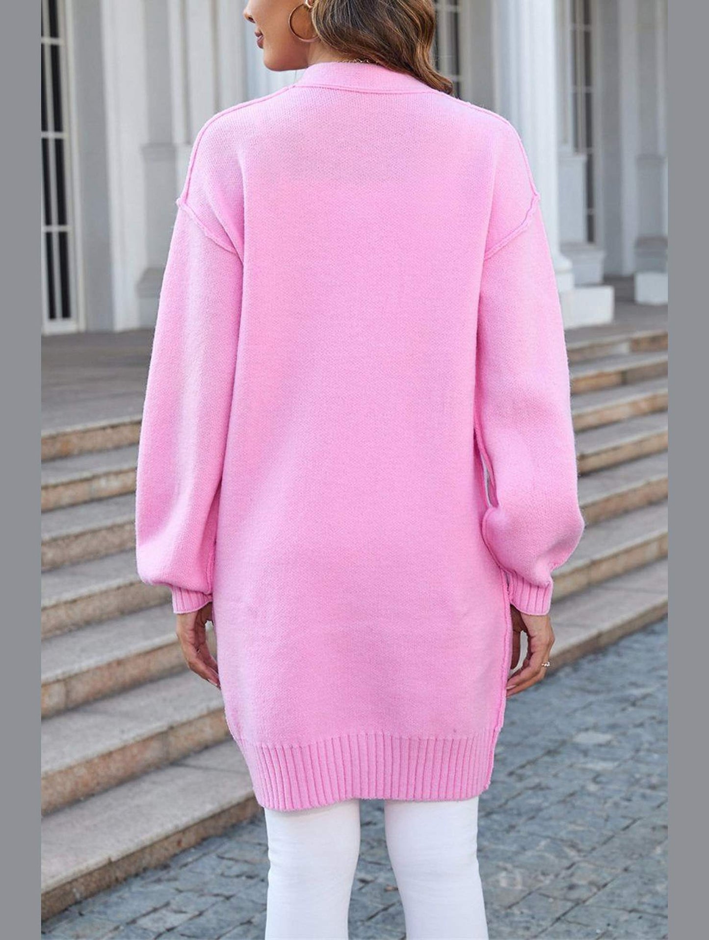 Women??¢s Ribbed Open Front Cardigan with Pockets | Casual Knitwear