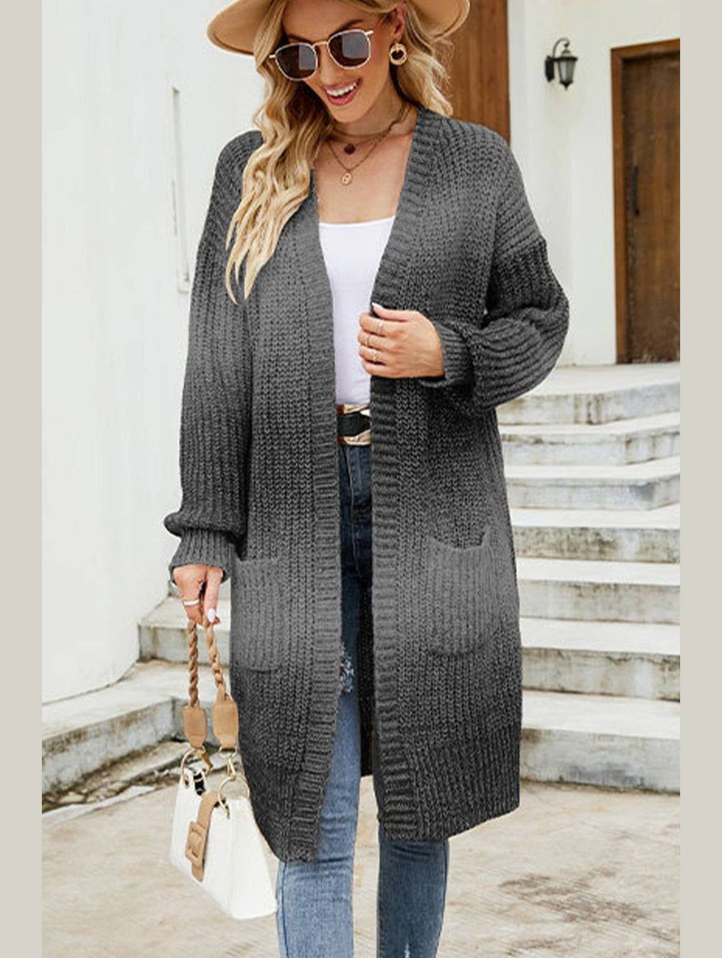 WOMEN 2023 GRADIENT OPEN FRONT NEW CARDIGAN