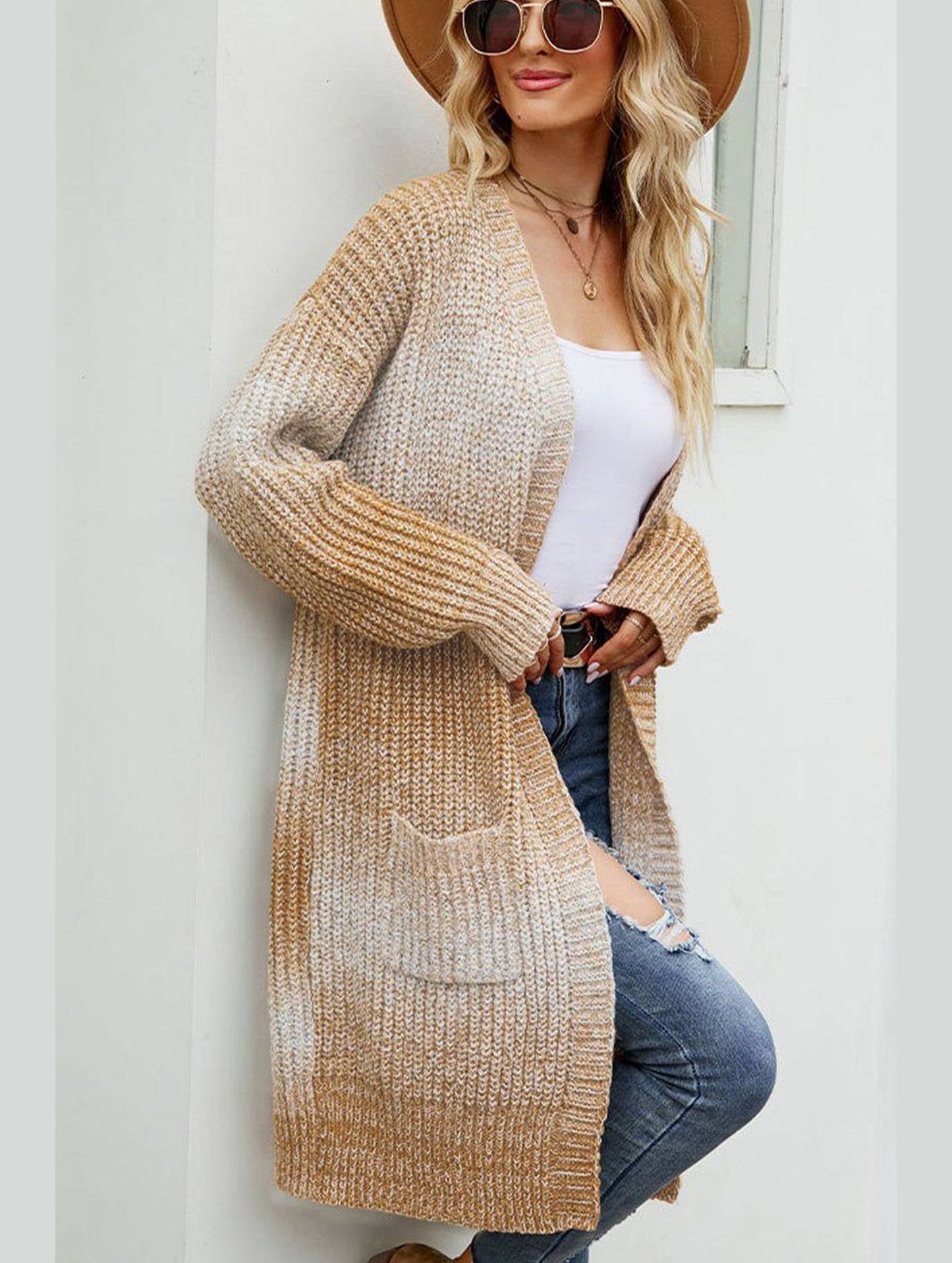 WOMEN 2023 GRADIENT OPEN FRONT NEW CARDIGAN