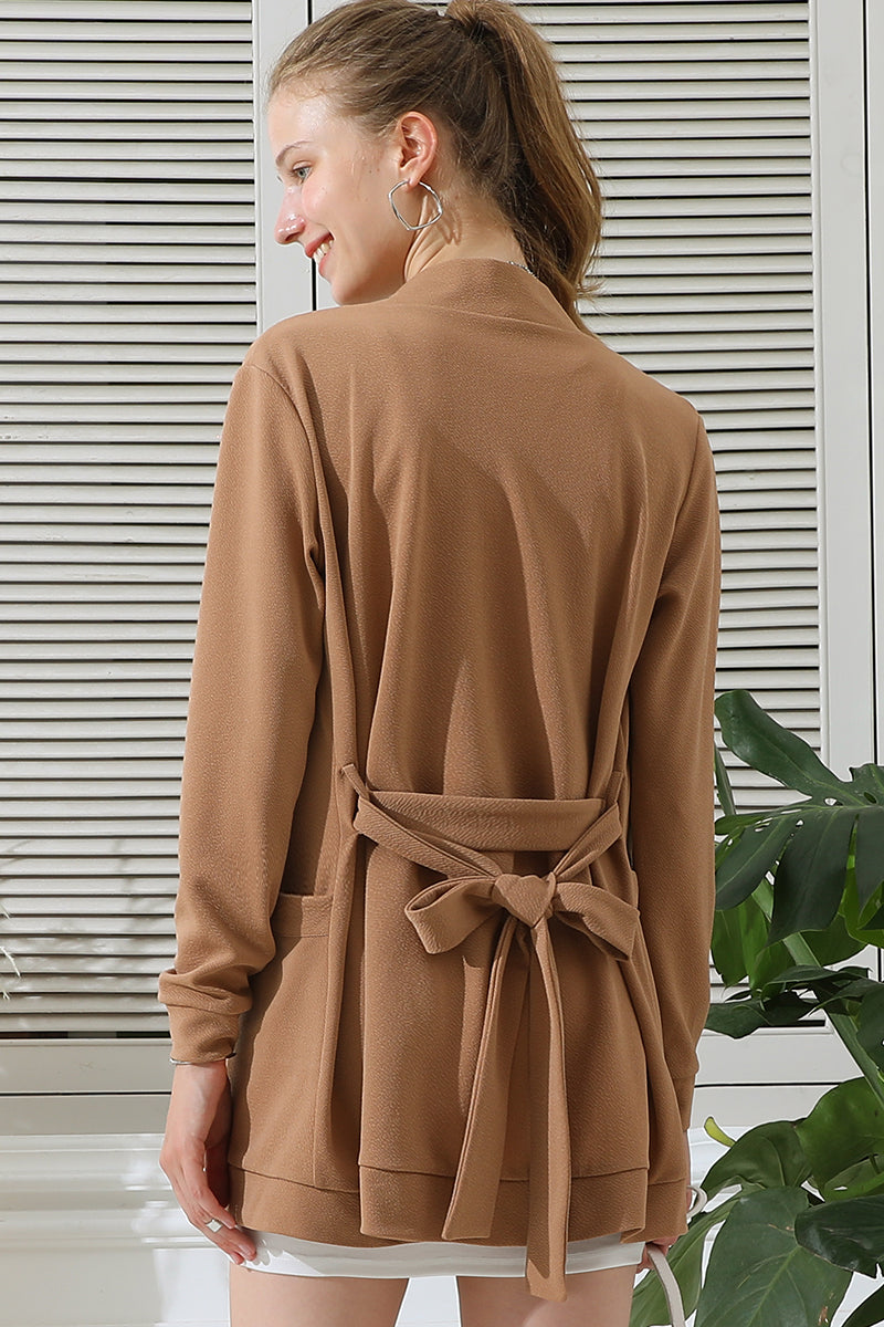 LONG SLEEVE SHORT ROVE CARDIGAN WITH POCKETS
