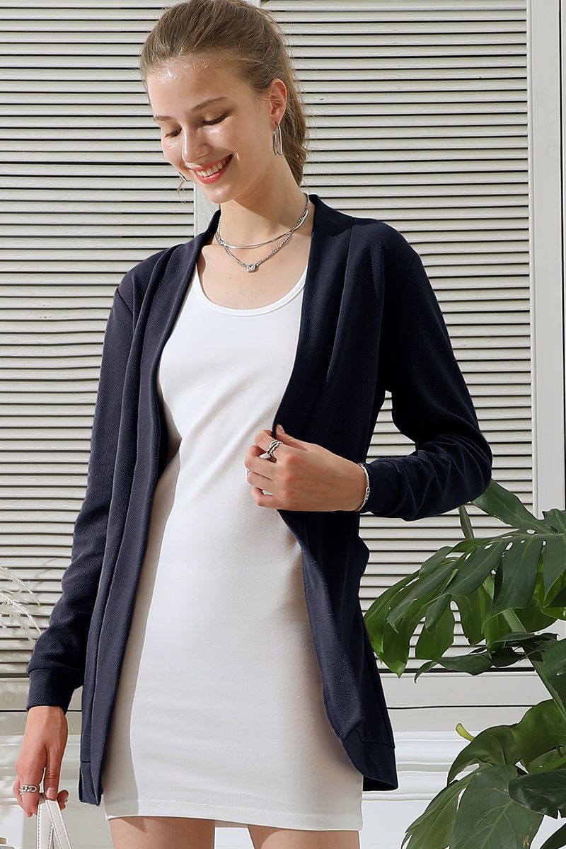 LONG SLEEVE SHORT ROVE CARDIGAN WITH POCKETS