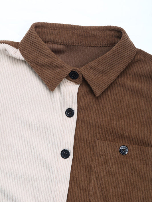 Splice color blocking thin coat