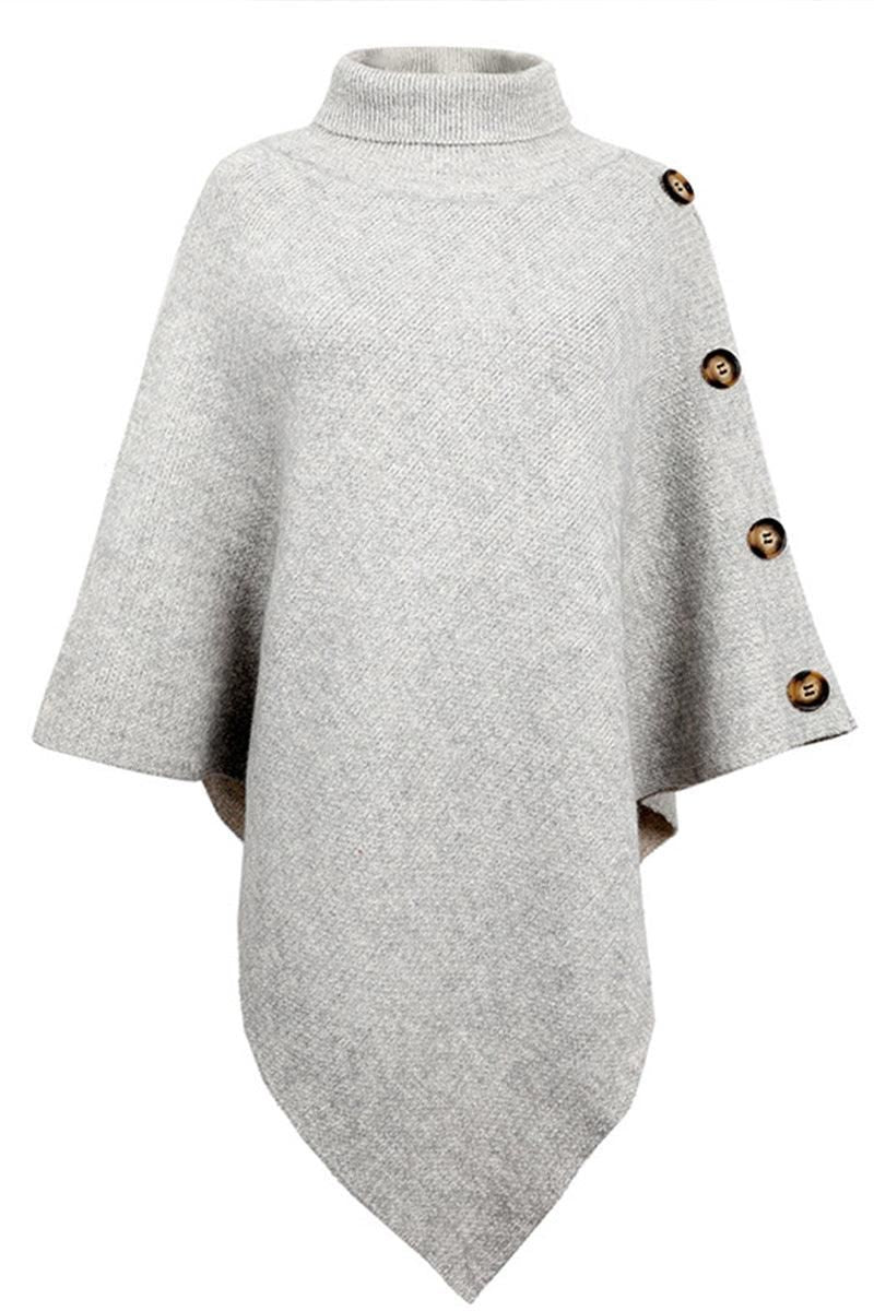 SOLID COLOR HIGH NECK SHAWL - Doublju