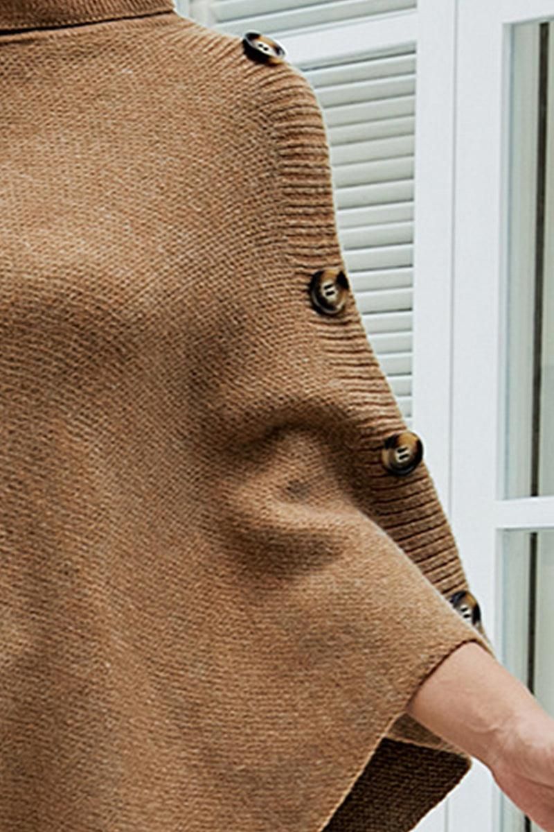 SOLID COLOR HIGH NECK SHAWL - Doublju