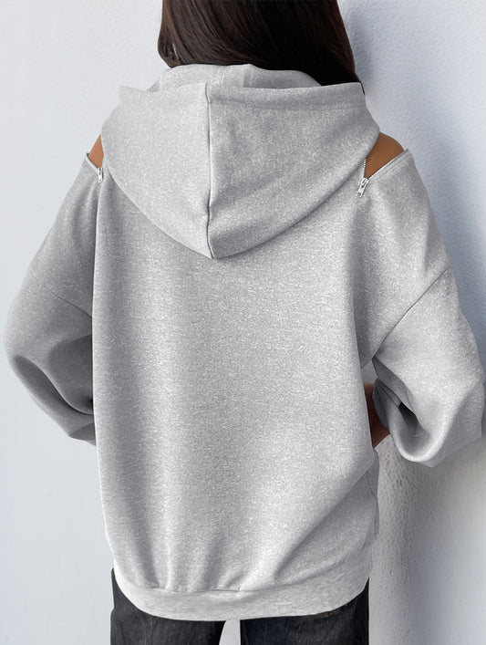 Pull rope hooded sweatshirt