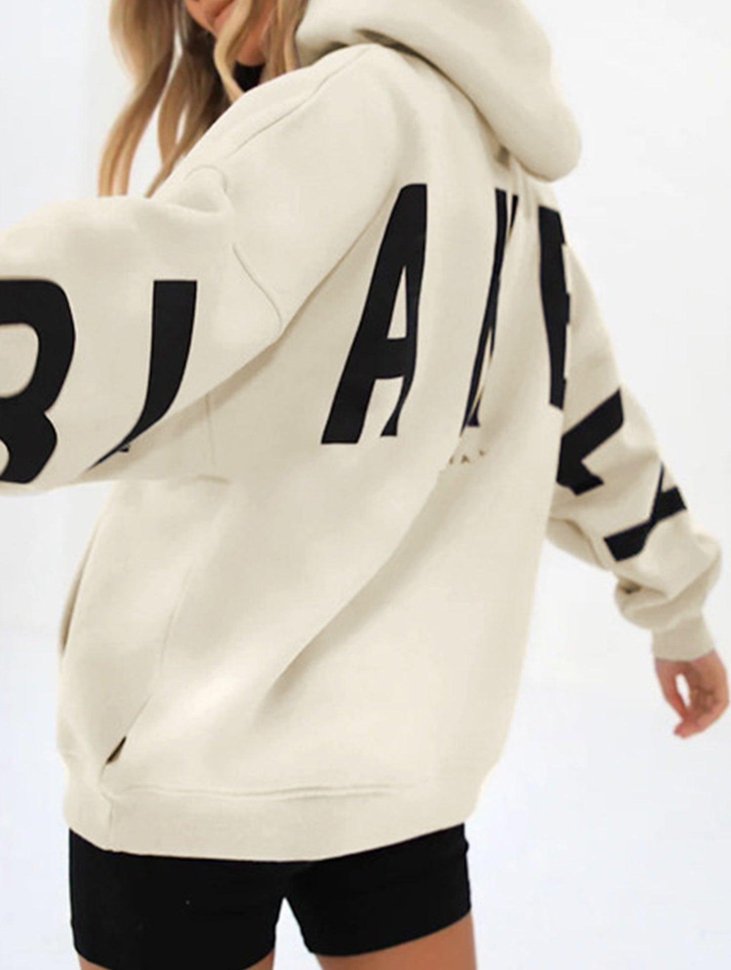 Fashionable thickened loose hooded sweatshirt