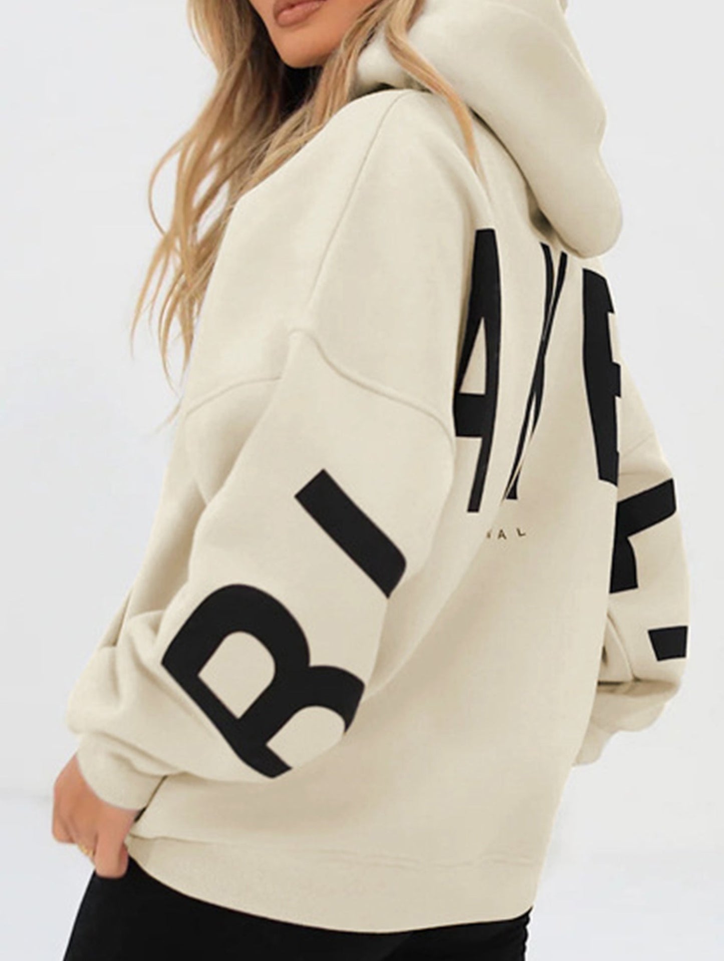 Fashionable thickened loose hooded sweatshirt