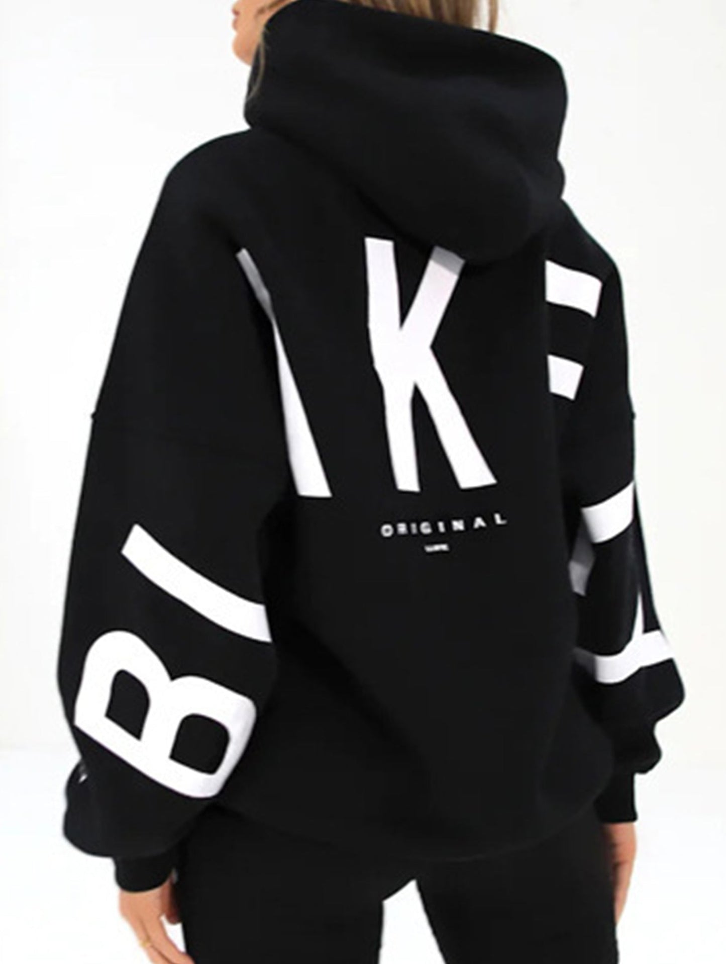 Fashionable thickened loose hooded sweatshirt