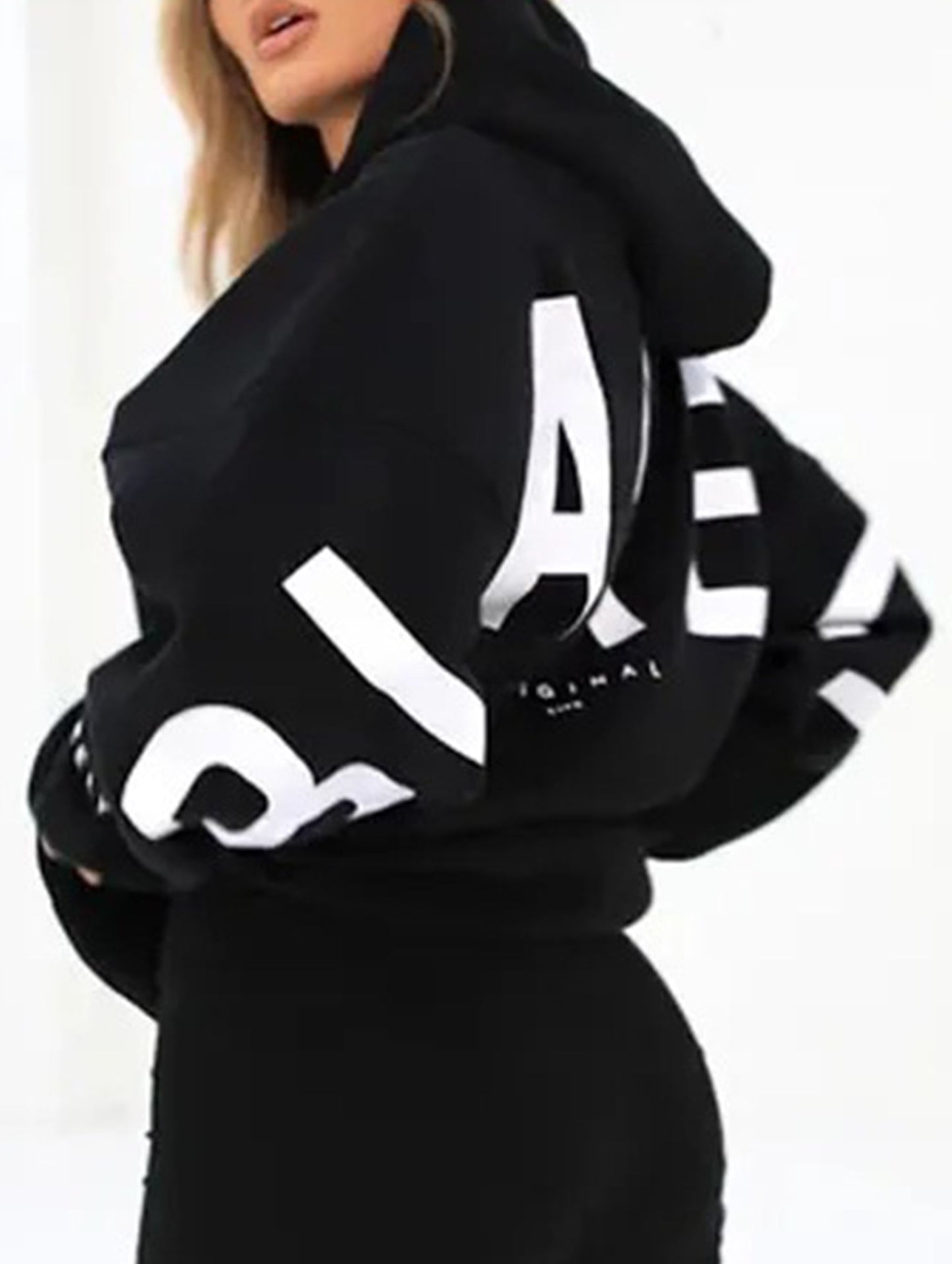 Fashionable thickened loose hooded sweatshirt