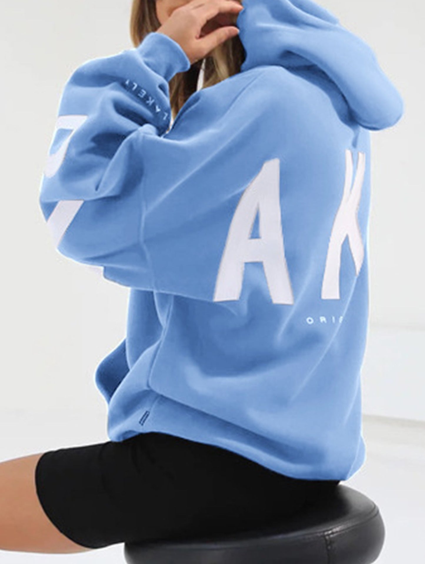 Fashionable thickened loose hooded sweatshirt