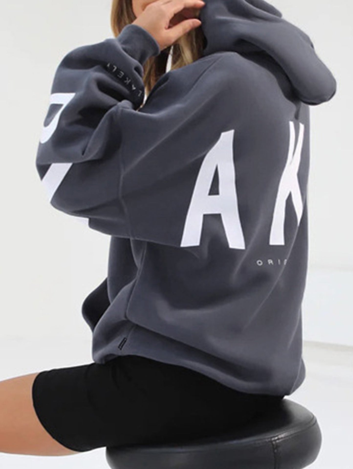Fashionable thickened loose hooded sweatshirt