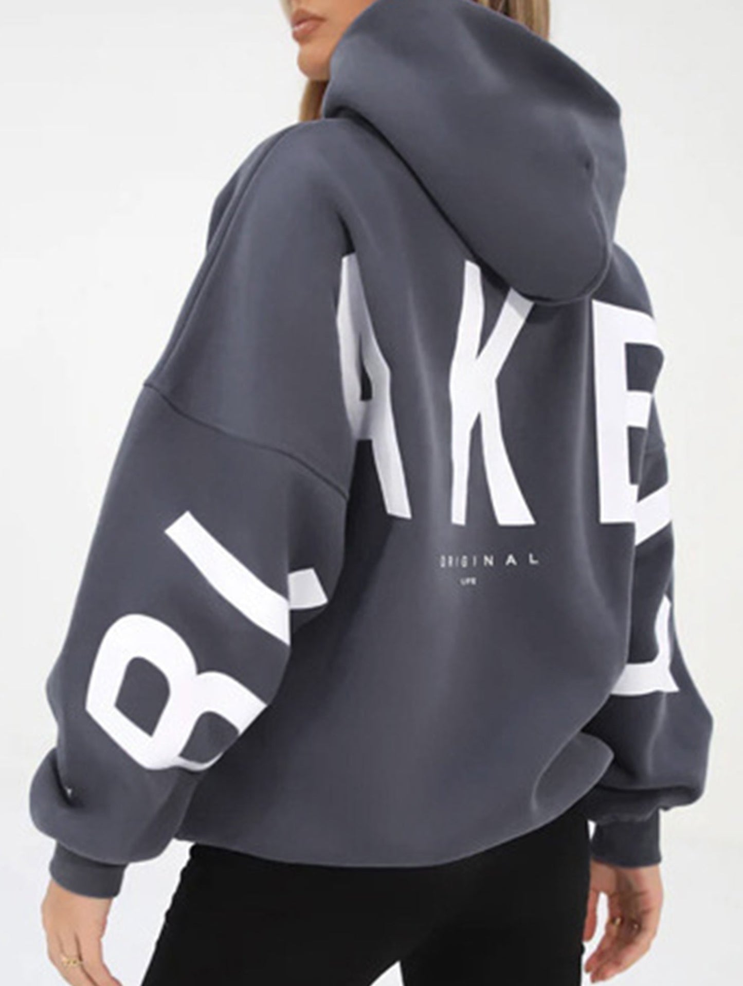 Fashionable thickened loose hooded sweatshirt