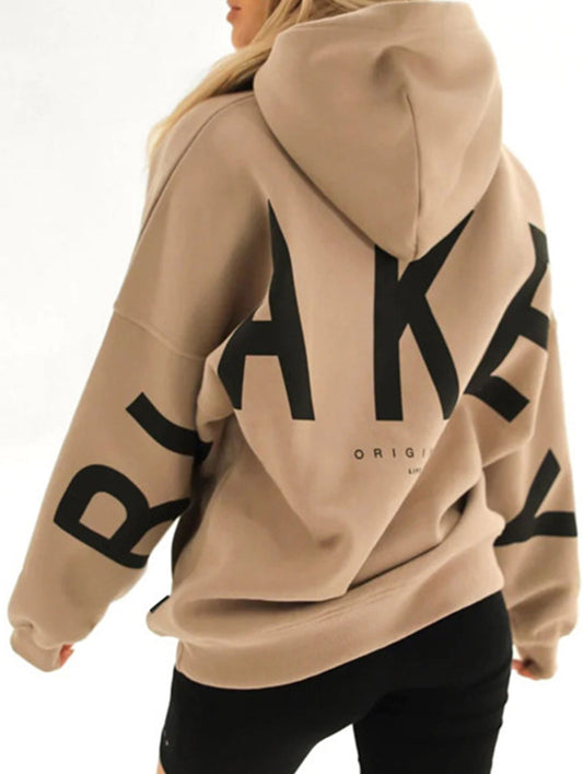 Fashionable thickened loose hooded sweatshirt